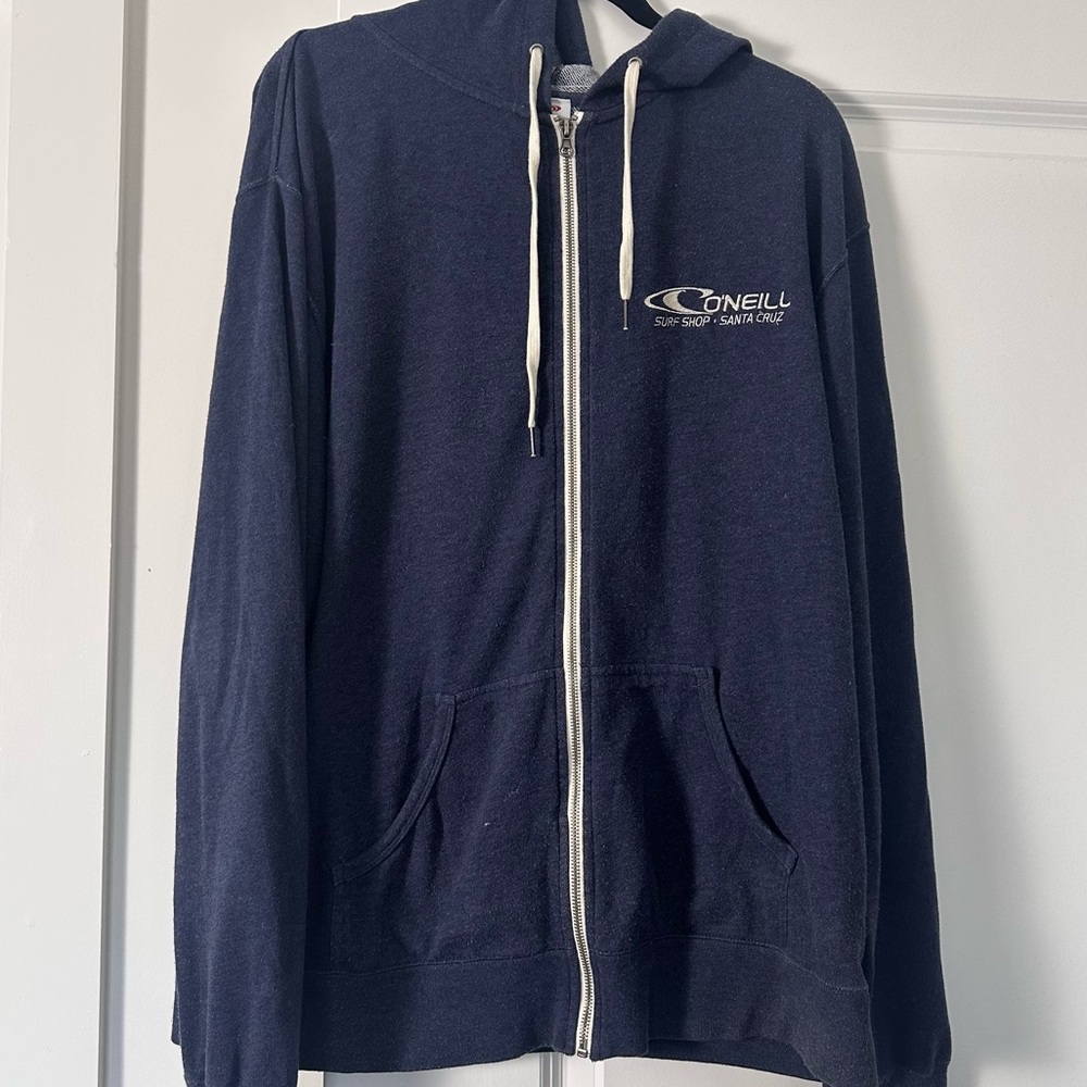 O’Neill Surf Shop Santa Cruz (XL) Navy Blue Lightweight Full Zip Up Hoodie